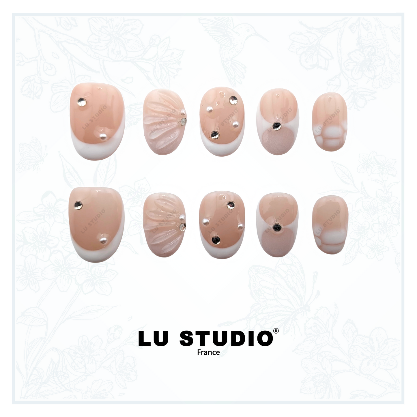 F109 - Perle nude  |  Faux-ongles réutilisables - Press on nails