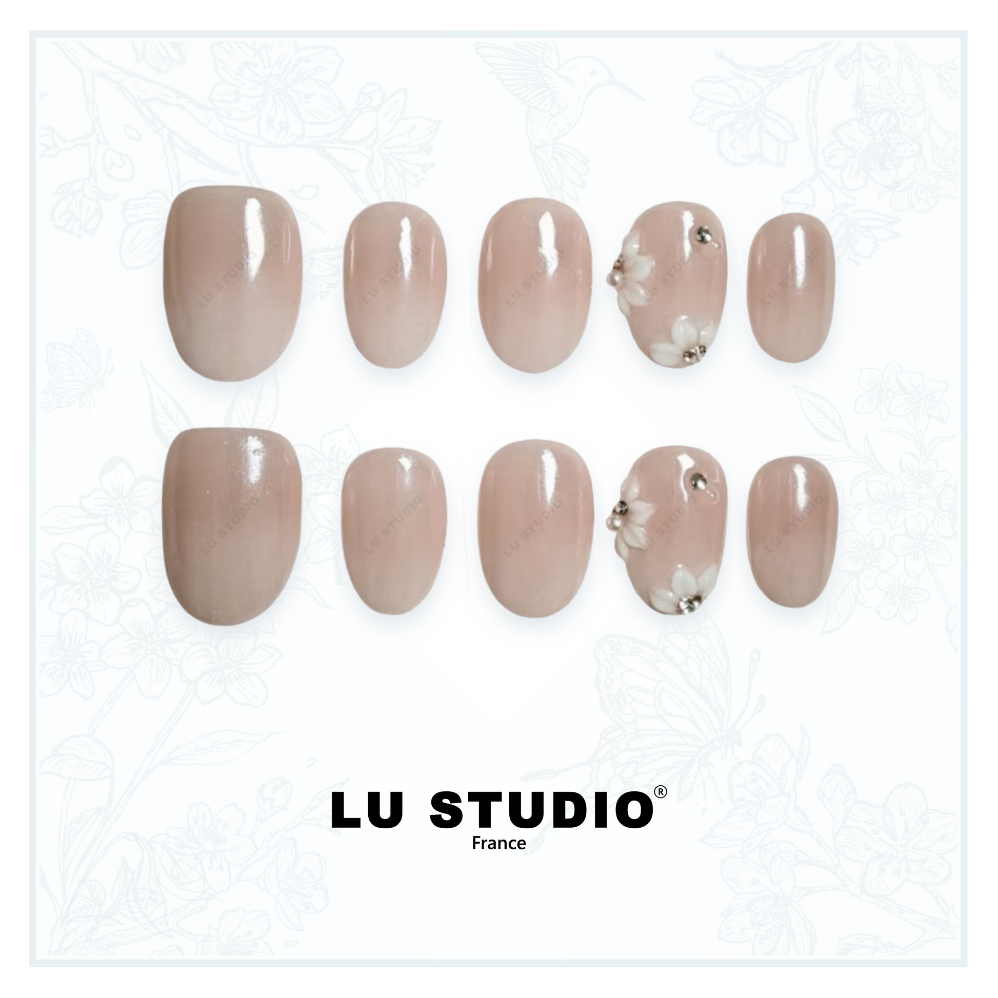 F11 - Tenue de baptème  |  Faux-ongles réutilisables - Press on nails