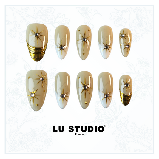 F111 - Les étoiles brillent | Faux-ongles réutilisables - Press on nails