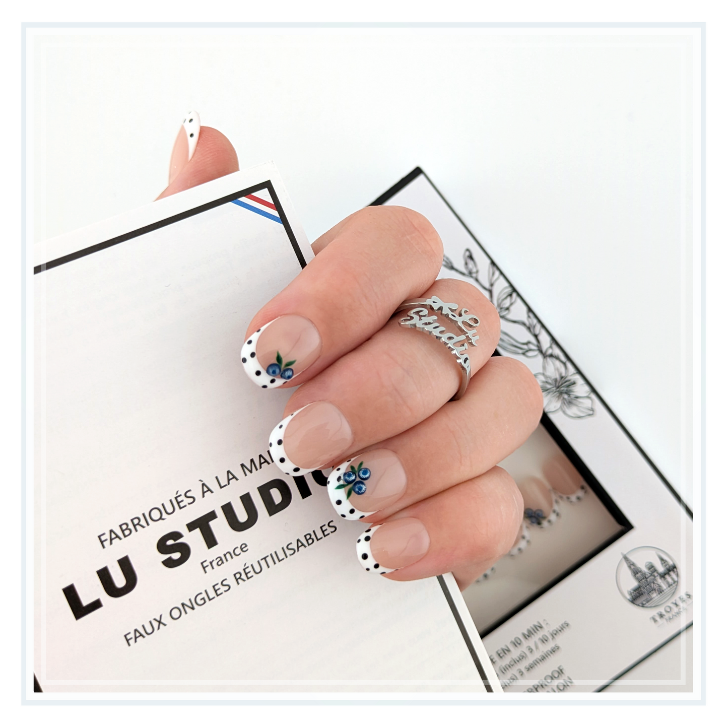 F114 - Myrtille Chic  |  Faux-ongles réutilisables - Press on nails