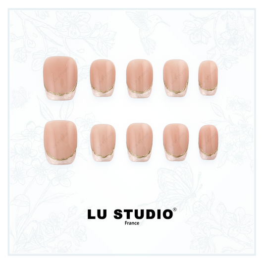 F125 - Sillon doré  |  Faux-ongles réutilisables - Press on nails