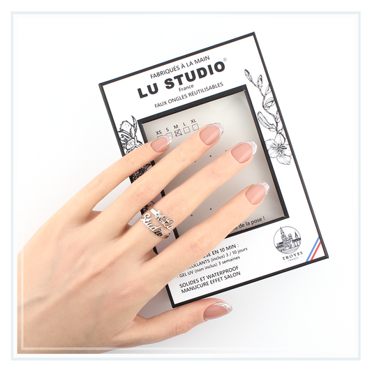 F128 - Argent Scintillant  |  Faux-ongles réutilisables - Press on nails