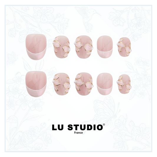 Pétale Nacre | Faux-ongles réutilisables - Press on nails