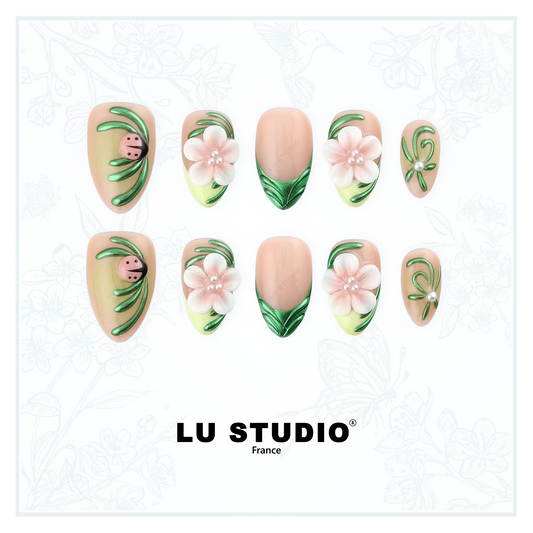 F134 - Jardin enchanté  |  Faux-ongles réutilisables - Press on nails
