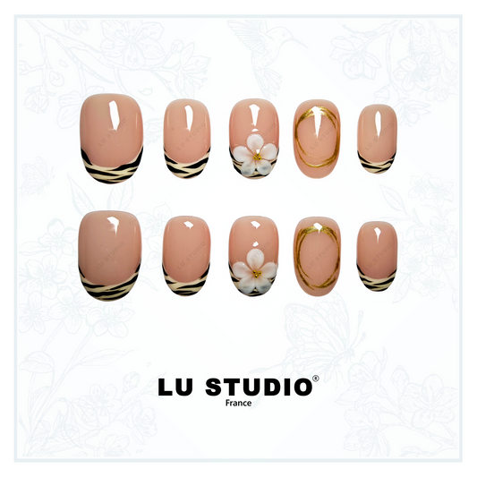 F15 - Jungle Fleurie  |  Faux-ongles réutilisables - Press on nails