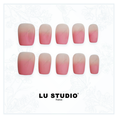 F15 - Pointe de rose  |  Faux-ongles réutilisables - Press on nails