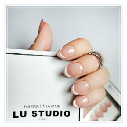 F16 - Presque french rose  |  Faux-ongles réutilisables - Press on nails