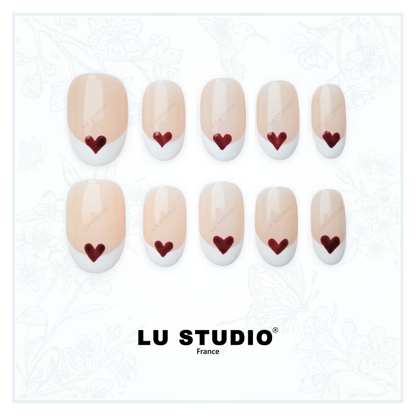 F18 - French love  |  Faux-ongles réutilisables - Press on nails