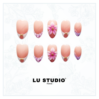 F22 - French en pique-nique | Faux-ongles réutilisables - Press on nails