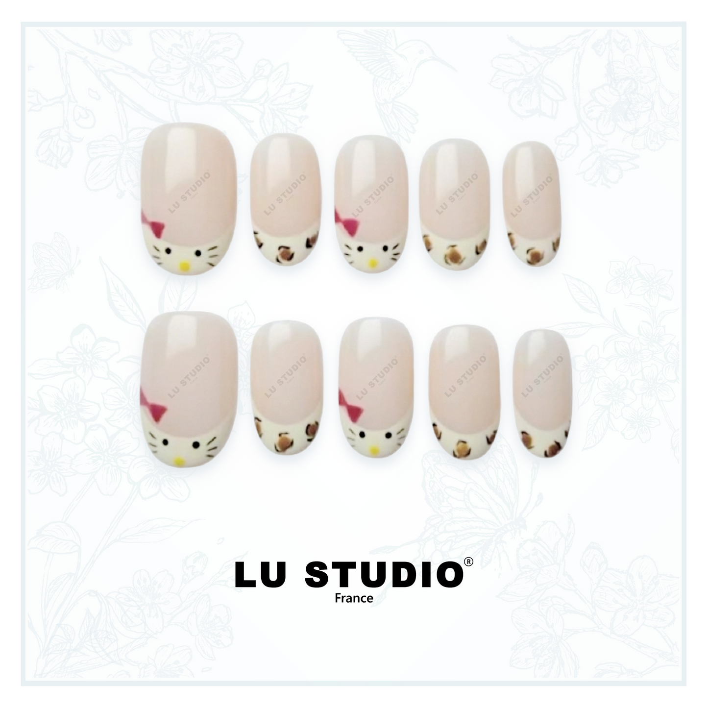 F32 - French Kitties  |  Faux-ongles réutilisables - Press on nails