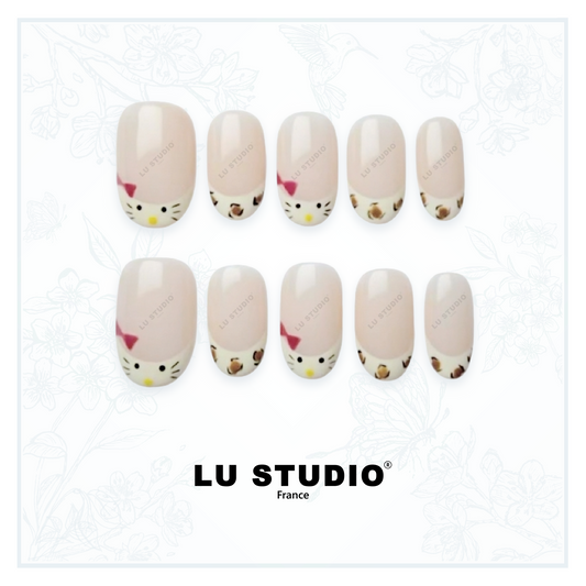 F32 - French Kitties  |  Faux-ongles réutilisables - Press on nails