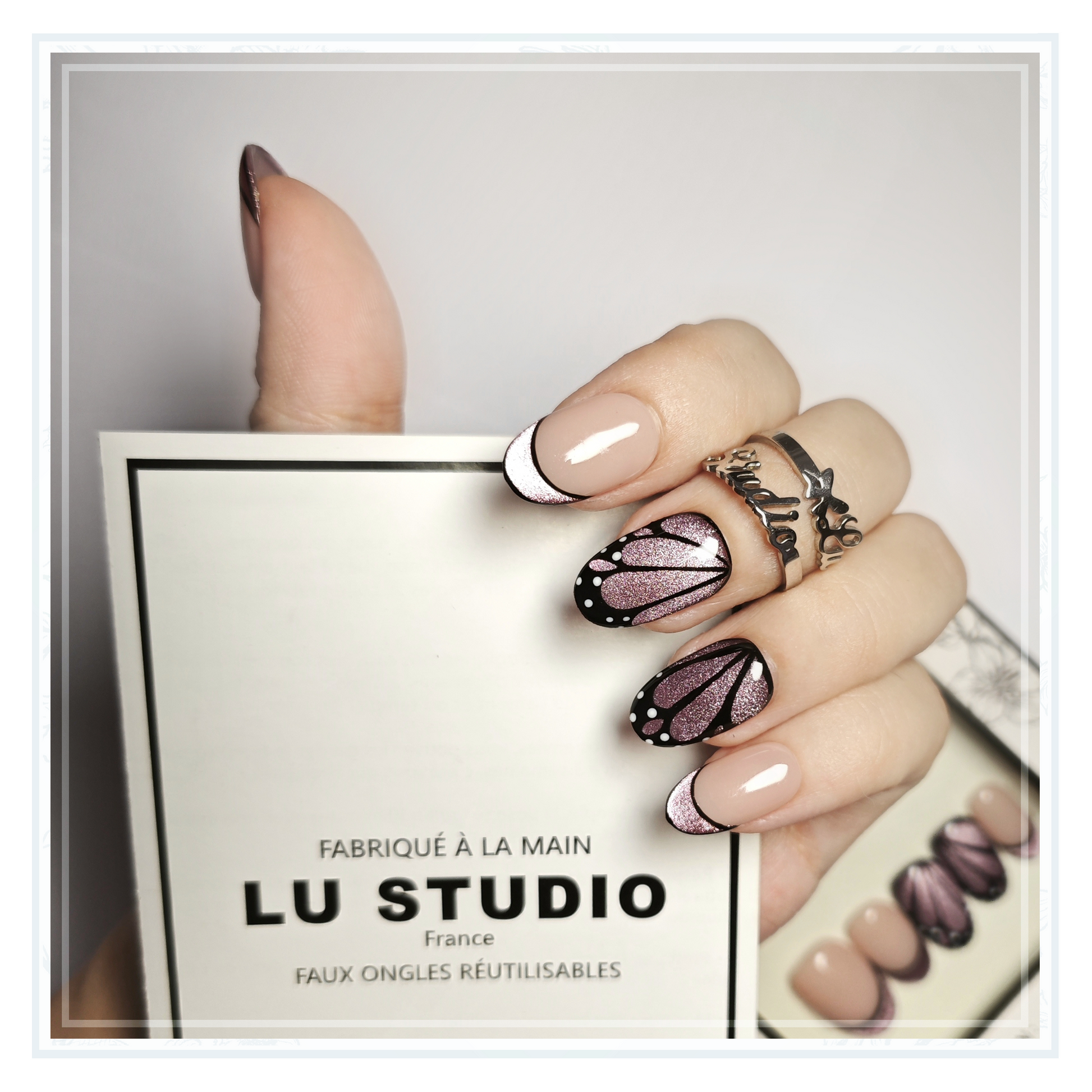 F39 - Butterfly  |  Faux-ongles réutilisables - Press on nails