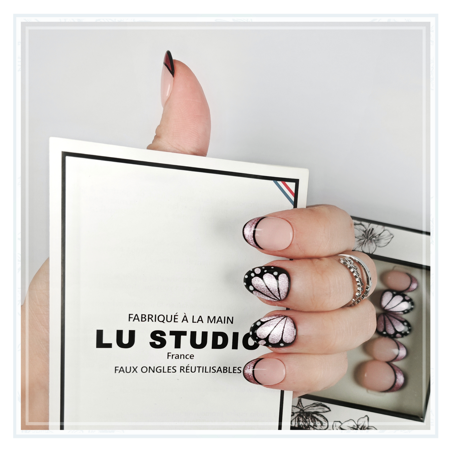 F39 - Butterfly  |  Faux-ongles réutilisables - Press on nails
