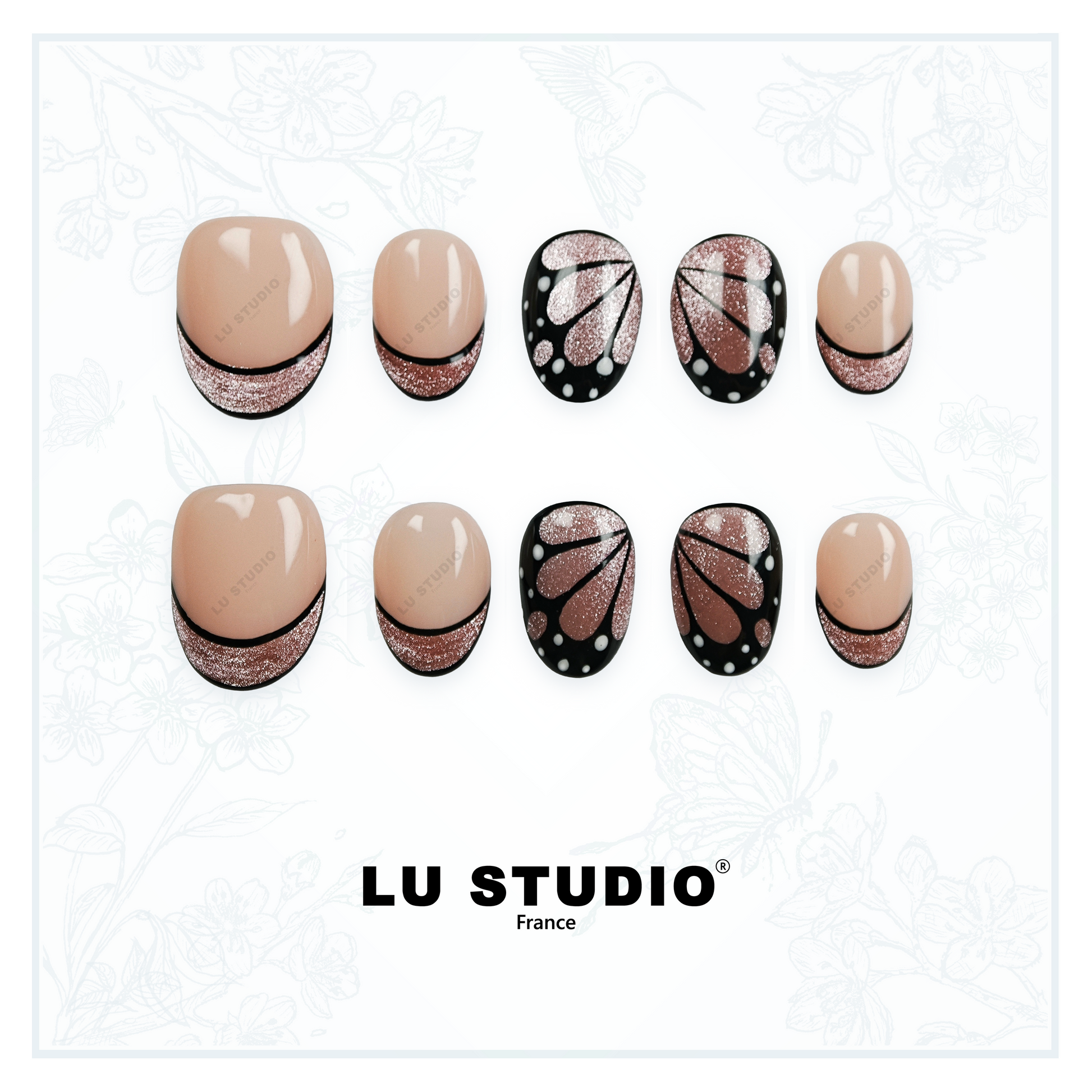 F39 - Butterfly  |  Faux-ongles réutilisables - Press on nails