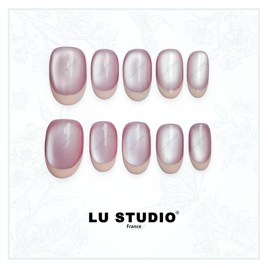 F42 - French Rose Doux | Faux-ongles réutilisables - Press on nails