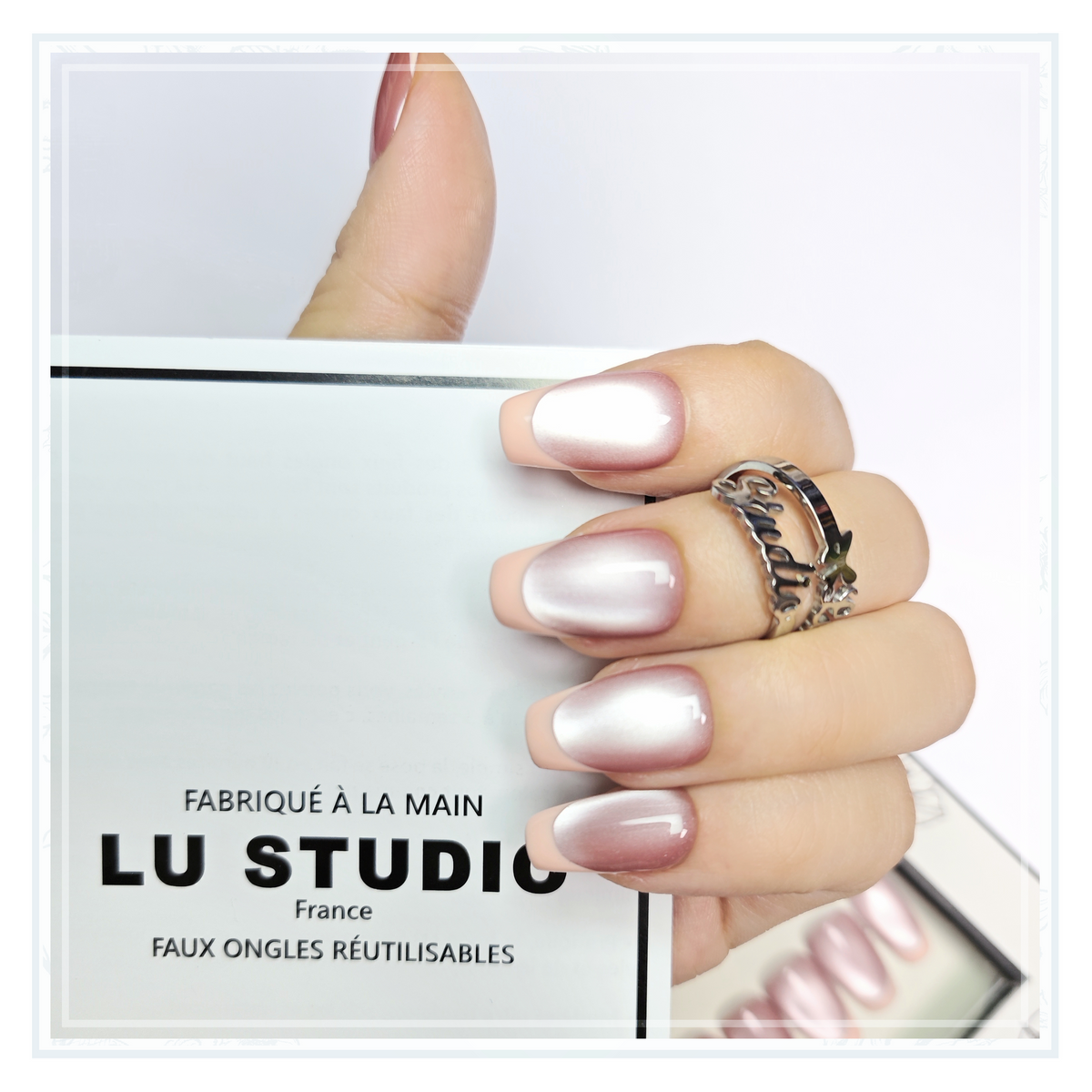 F43 - French Rose Doux | Faux-ongles réutilisables - Press on nails