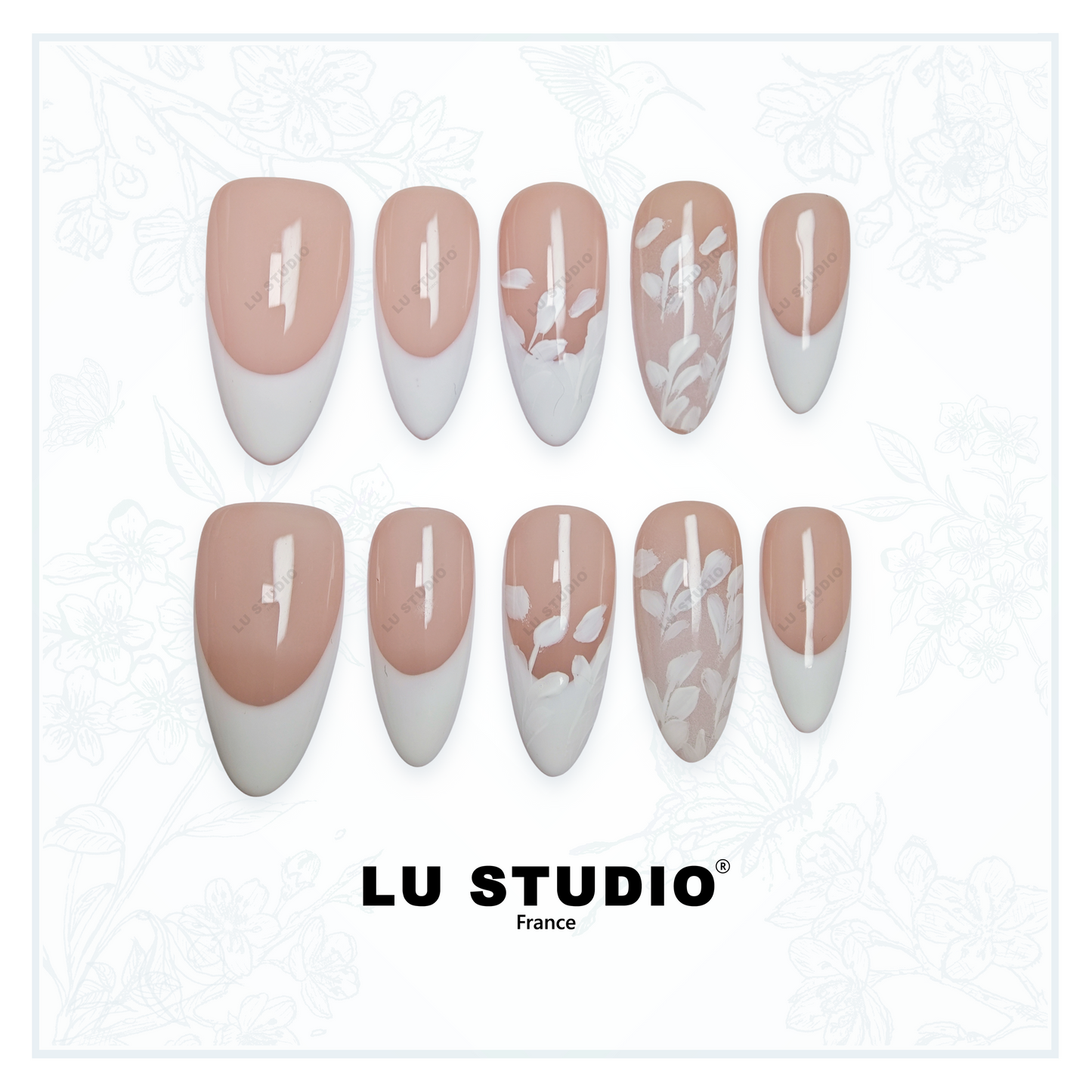 F44 - Mariage à la Campagne   |  Faux-ongles réutilisables - Press on nails