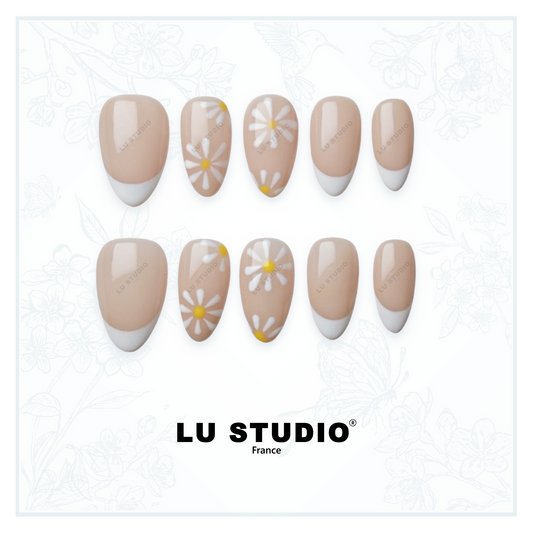 F45 - Paquerettes  |  Faux-ongles réutilisables - Press on nails