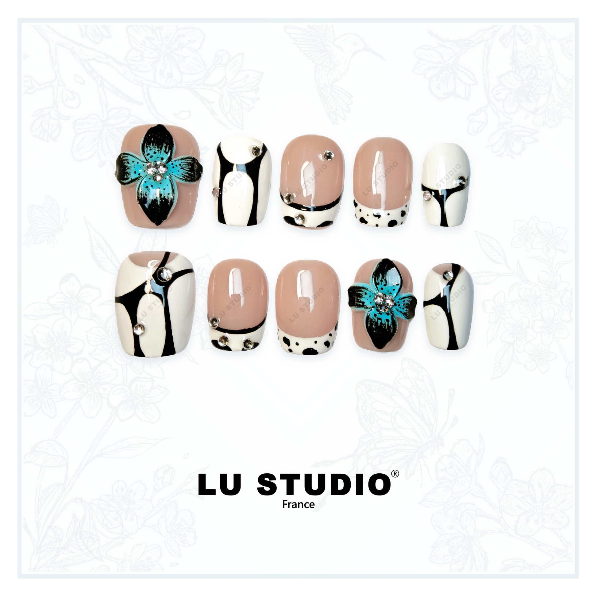 F46 - Poker Face  |  Faux-ongles réutilisables - Press on nails