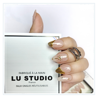 F48 - Pluie d'étoiles  |  Faux-ongles réutilisables - Press on nails