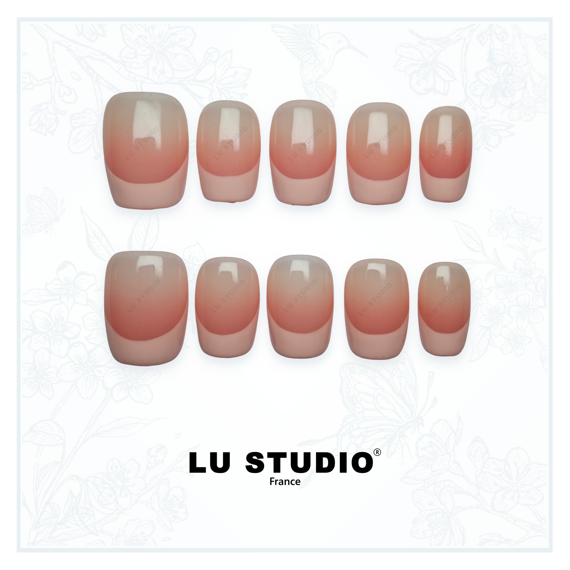 F53-French Rose  |  Faux-ongles réutilisables - Press on nails