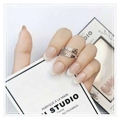 F54 - Classique French  |  Faux-ongles réutilisables - Press on nails