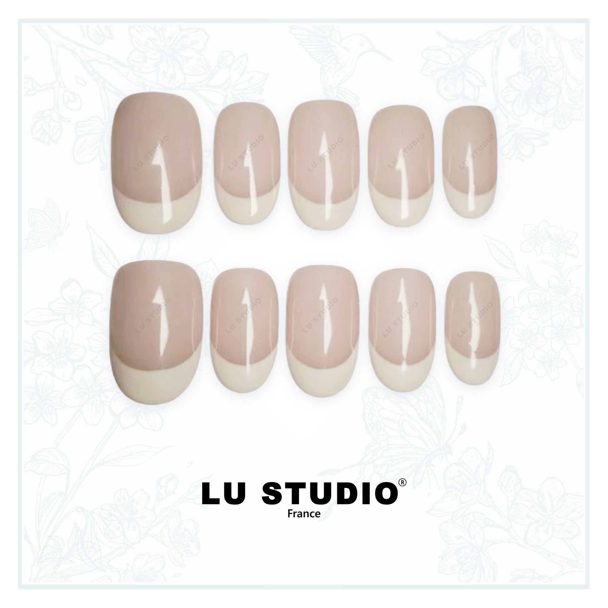 F54 - Classique French  |  Faux-ongles réutilisables - Press on nails