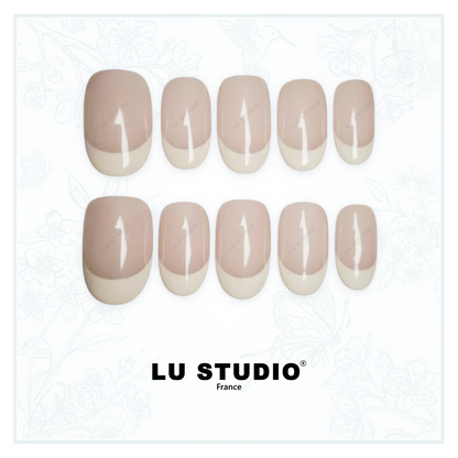 F54 - Classique French  |  Faux-ongles réutilisables - Press on nails