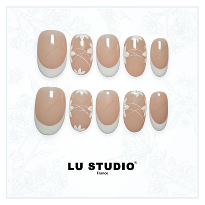 F54 - Dentelle  |  Faux-ongles réutilisables - Press on nails