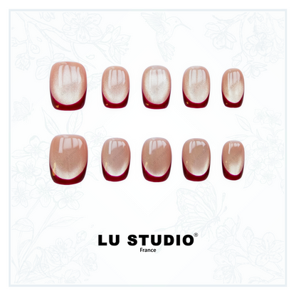 F57 - Rose Champagne et Vin   |  Faux-ongles réutilisables - Press on nails
