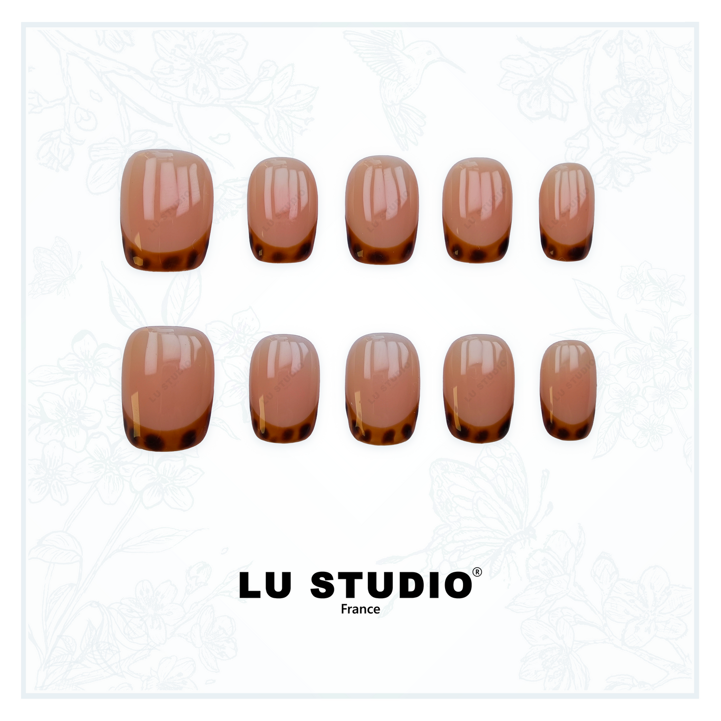 F58 - French Léopard  |  Faux-ongles réutilisables - Press on nails