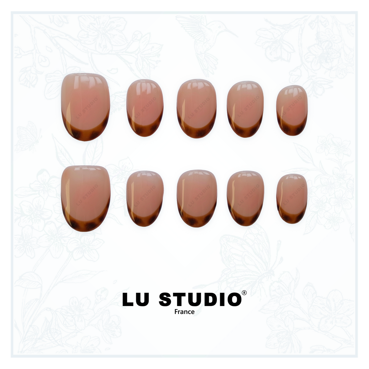 F58 - French Léopard | Faux-ongles réutilisables - Press on nails
