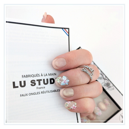 F61 - French peinture chinois  |  Faux-ongles réutilisables - Press on nails