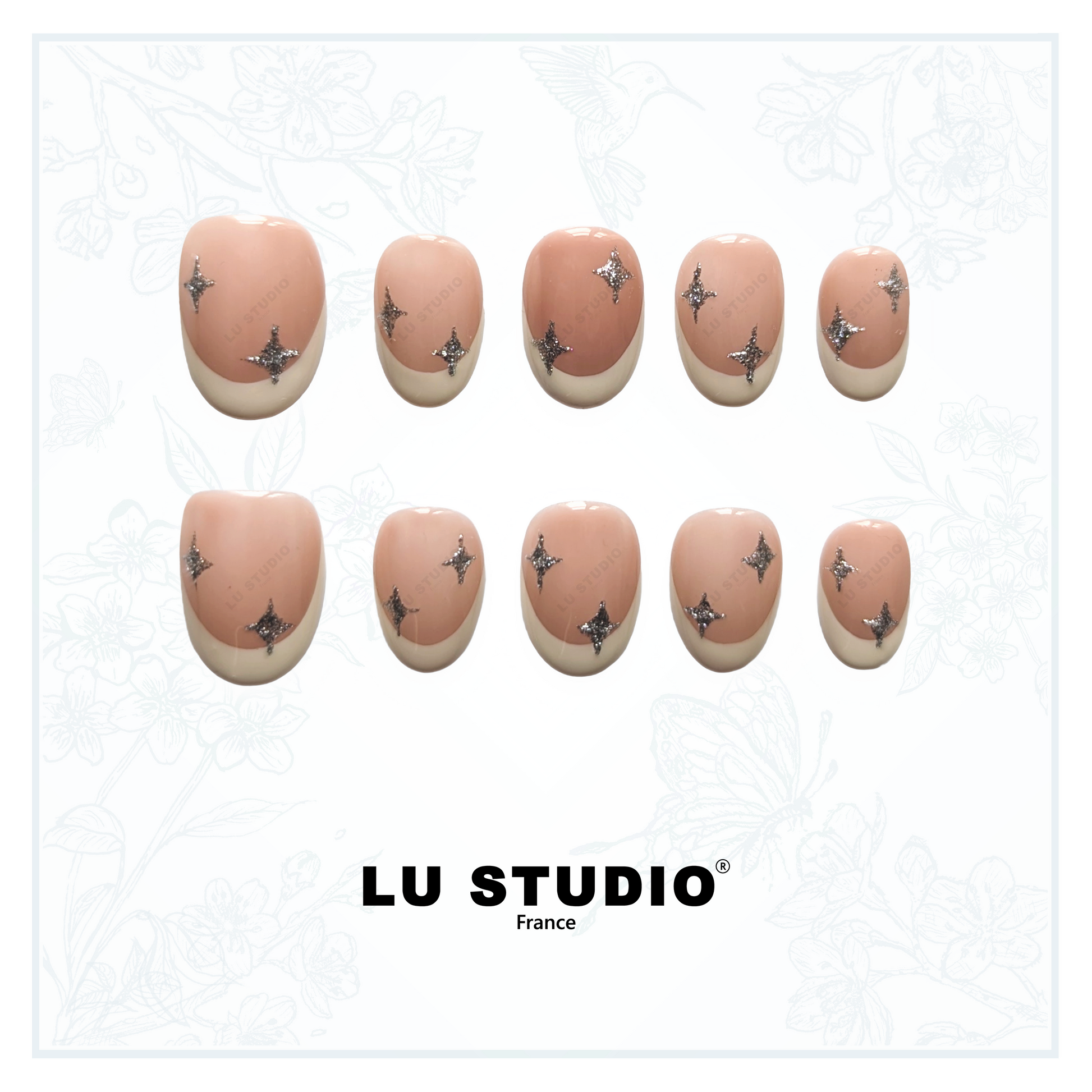 F63 - Eclat de Givre Blanc  |  Faux-ongles réutilisables - Press on nails