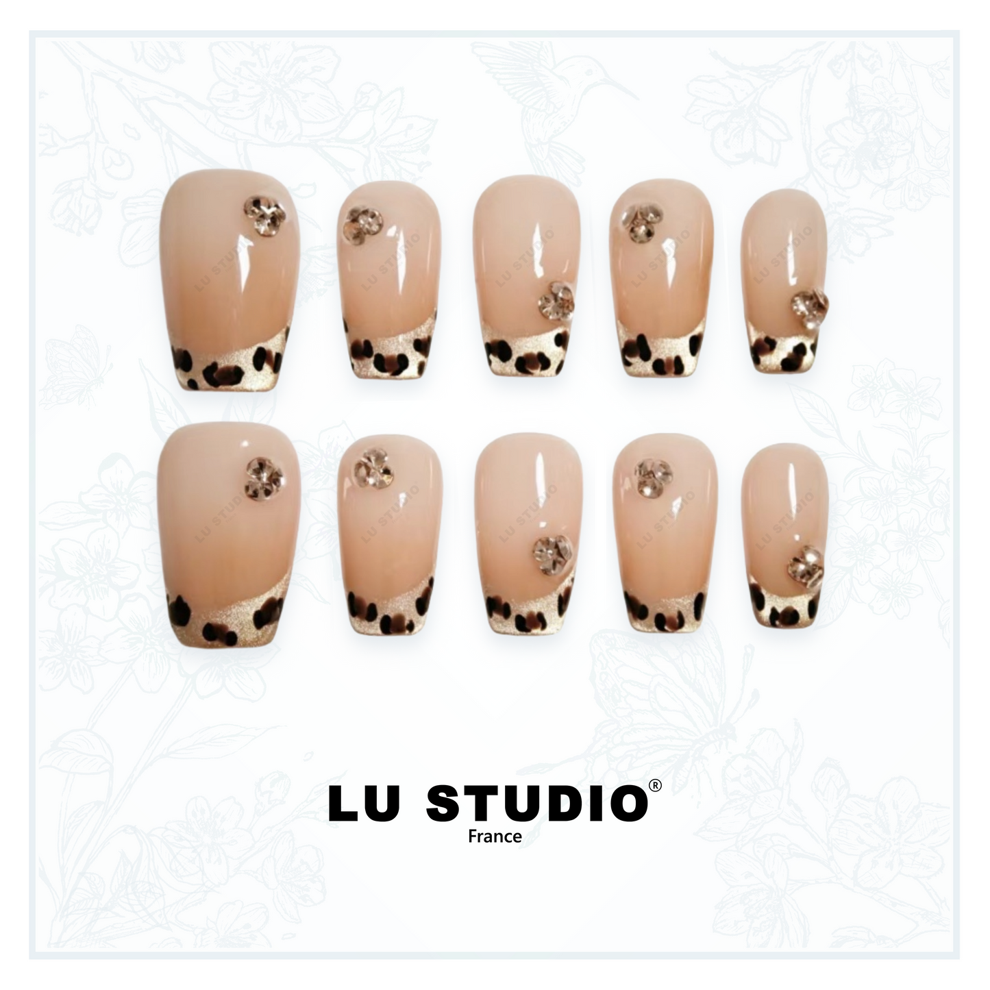 F65-Leopard  |  Faux-ongles réutilisables - Press on nails
