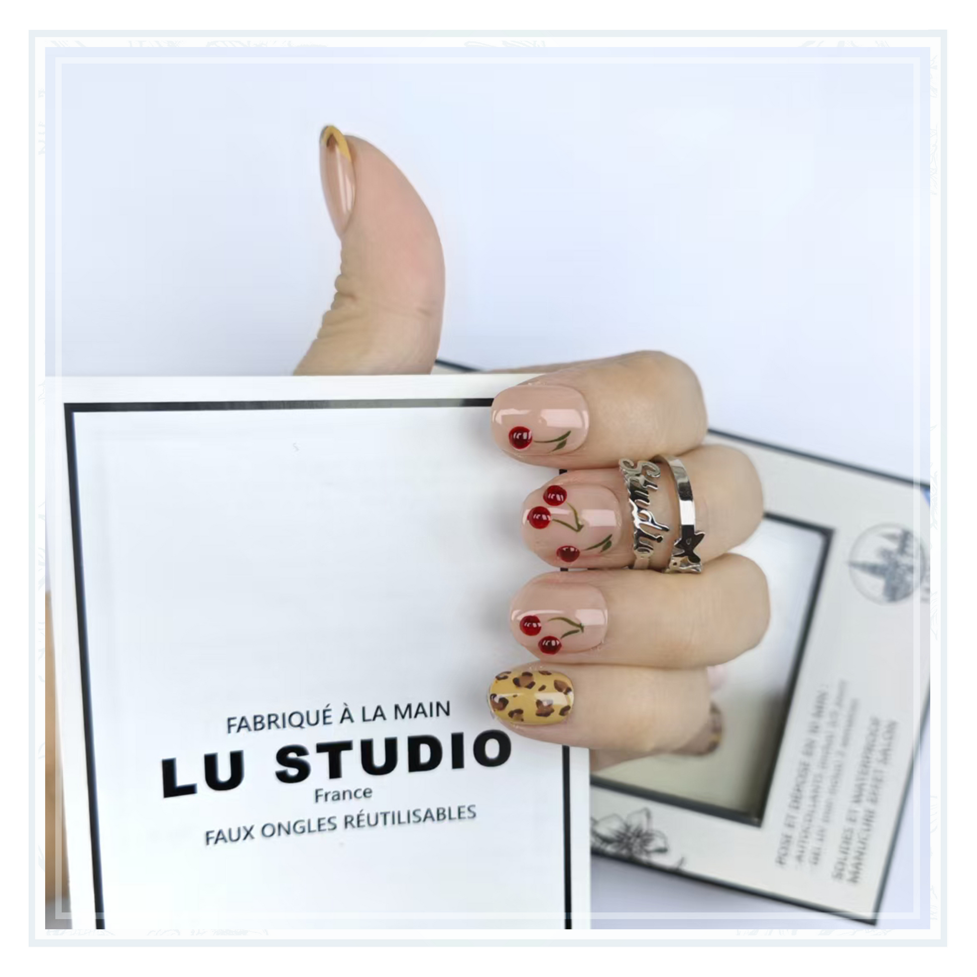 F70 - Félin Gourmand  |  Faux-ongles réutilisables - Press on nails