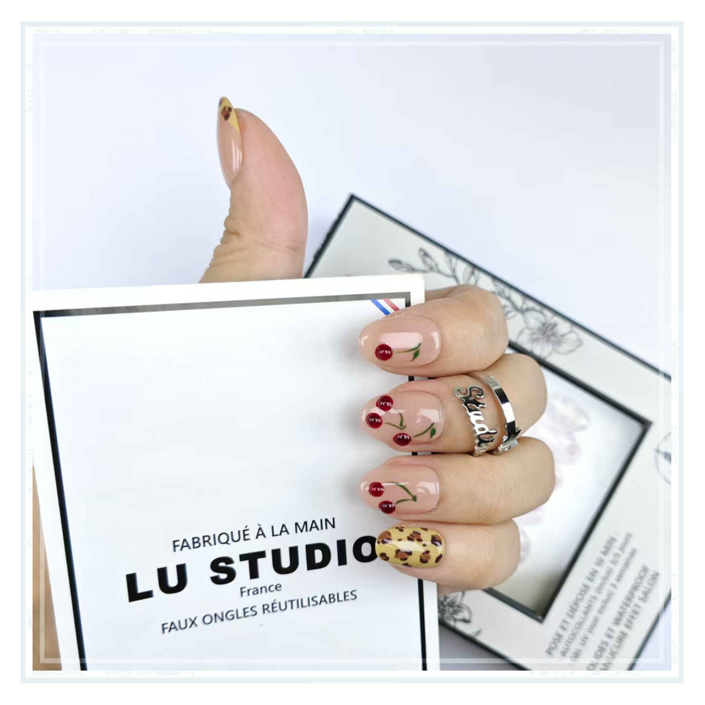 F70 - Félin Gourmand  |  Faux-ongles réutilisables - Press on nails