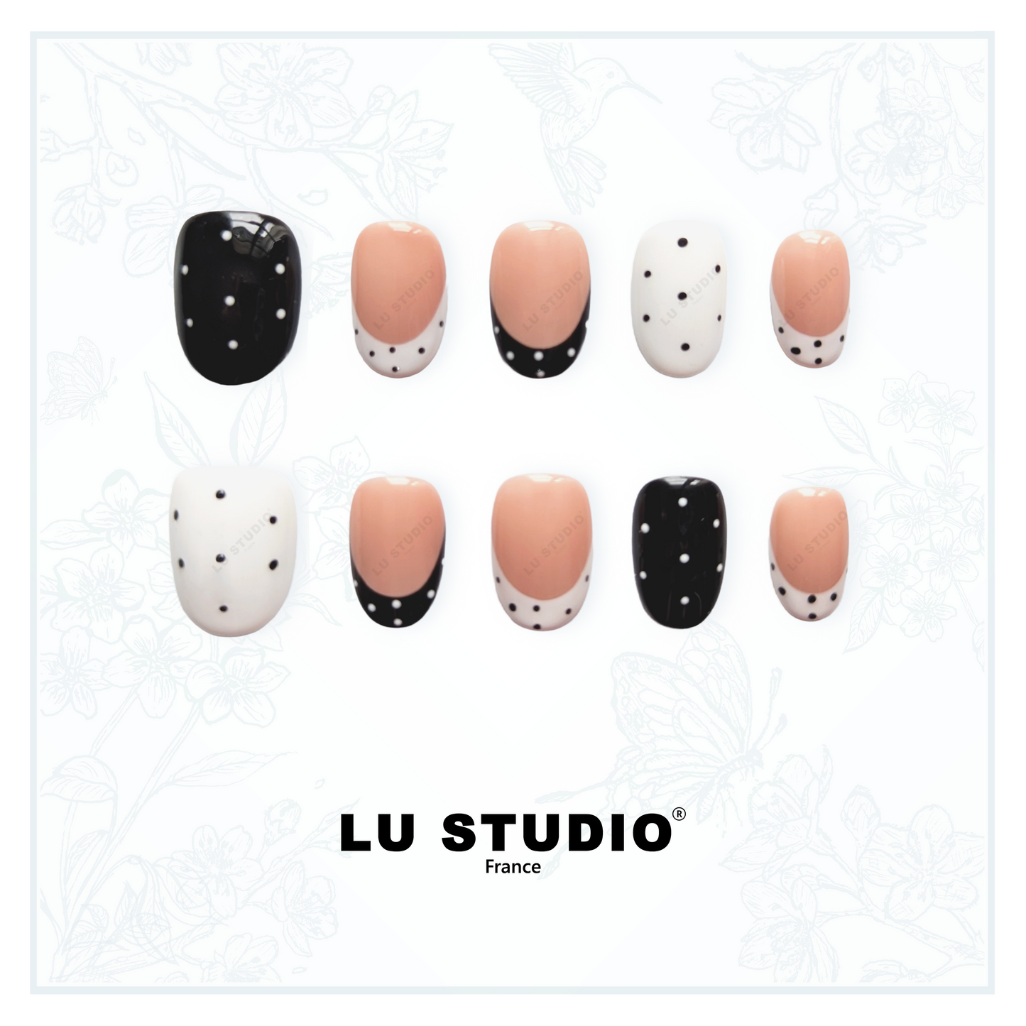 F71 - Rétro Parisien  |  Faux-ongles réutilisables - Press on nails