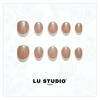 F84 - French Nacré | Faux-ongles réutilisables - Press on nails