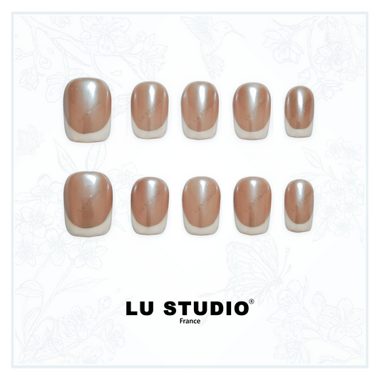 F84 - French Nacre  |  Faux-ongles réutilisables - Press on nails