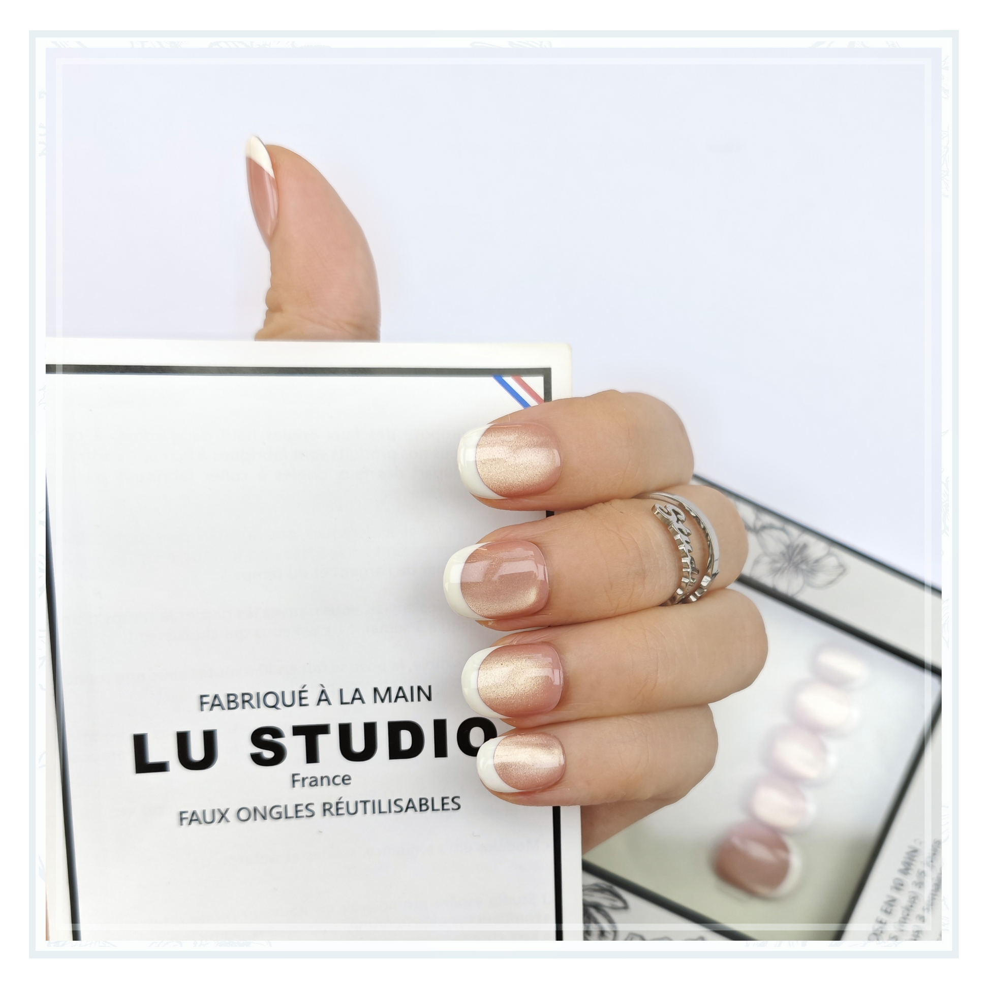 F84 - French Nacré  |  Faux-ongles réutilisables - Press on nails