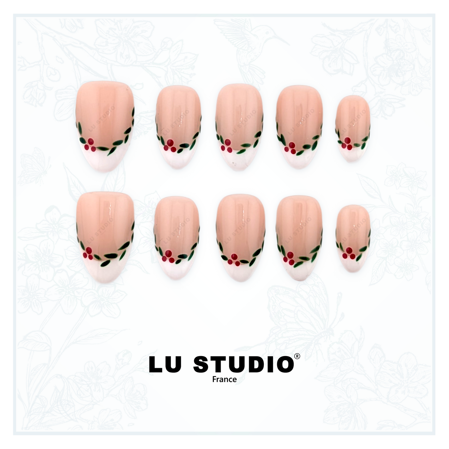 F90 - Rosée festive  |  Faux-ongles réutilisables - Press on nails