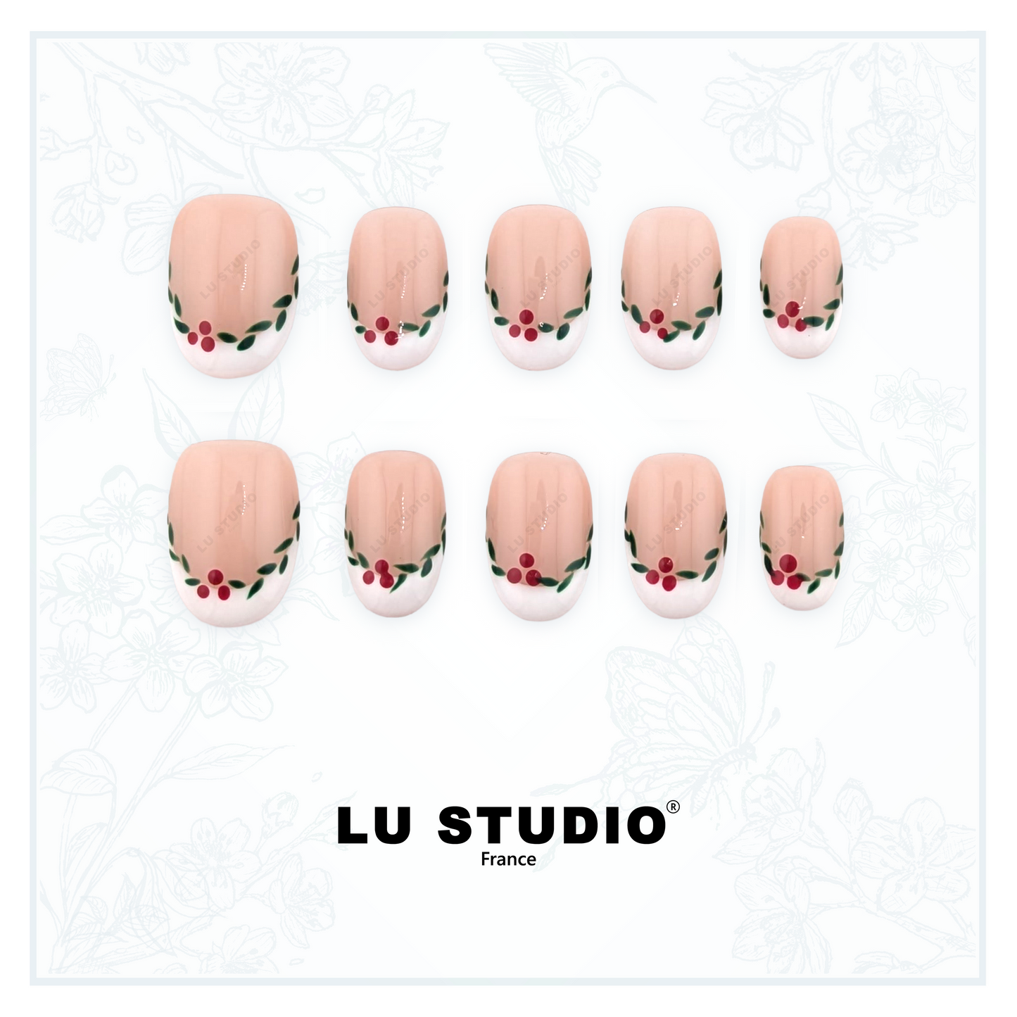 F90 - Rosée festive  |  Faux-ongles réutilisables - Press on nails
