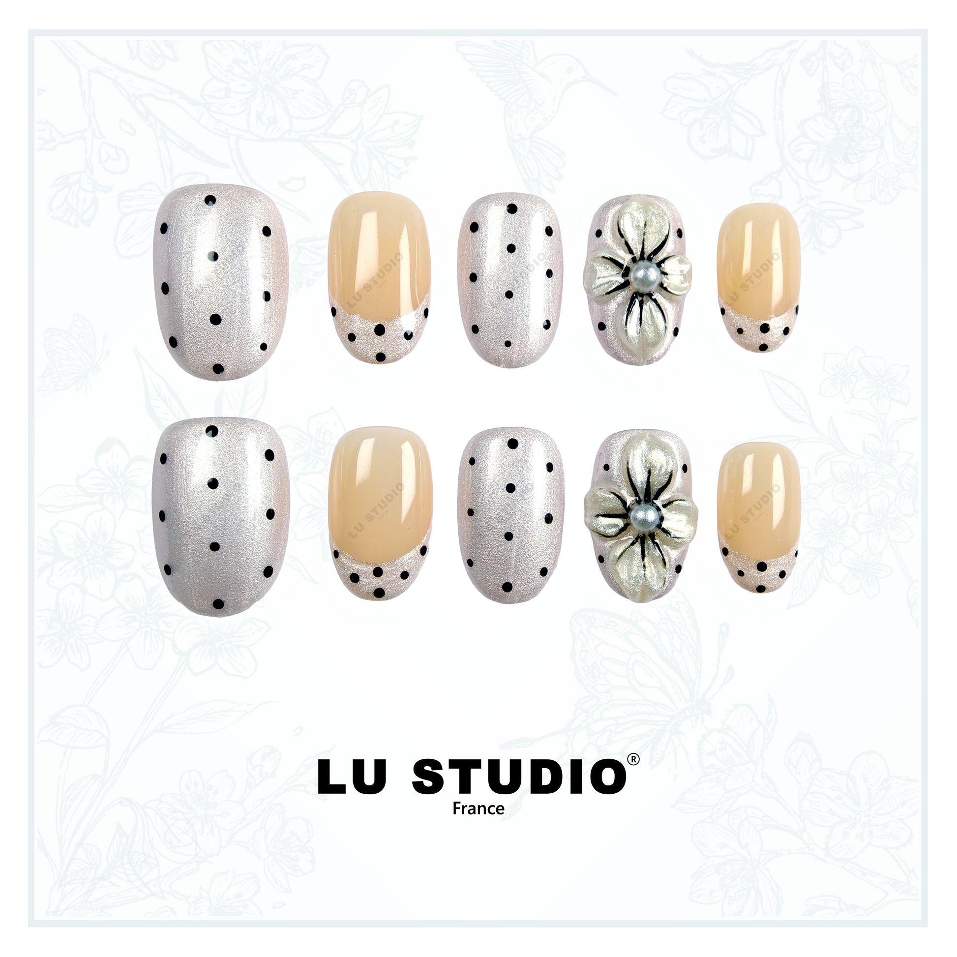 F92 - Polka Chic  |  Faux-ongles réutilisables - Press on nails