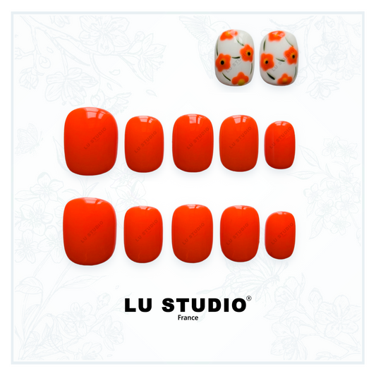 LT04 - Bosquet de le Reine (Orange)  |  Faux-ongles réutilisables - Press on nails