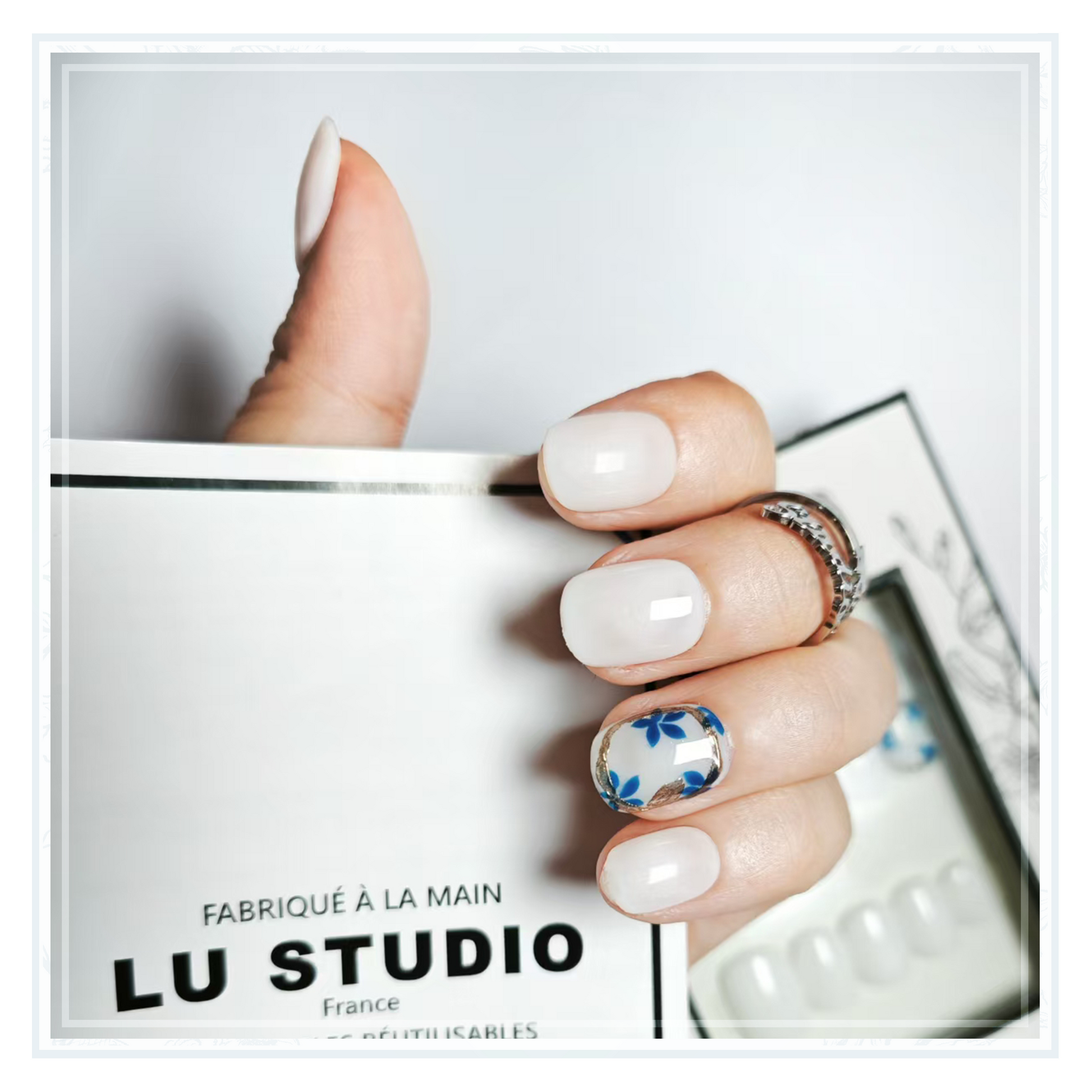 LT08 - Porcelaine de la reine  |  Faux-ongles réutilisables - Press on nails