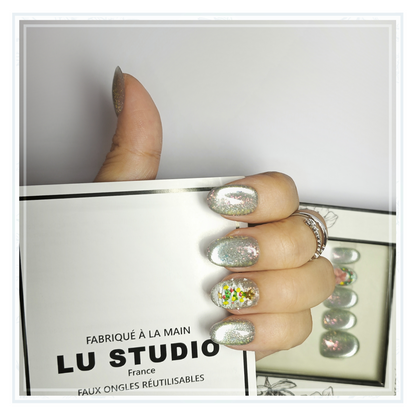 LT13 - Sapin Scintillant  |  Faux-ongles réutilisables - Press on nails
