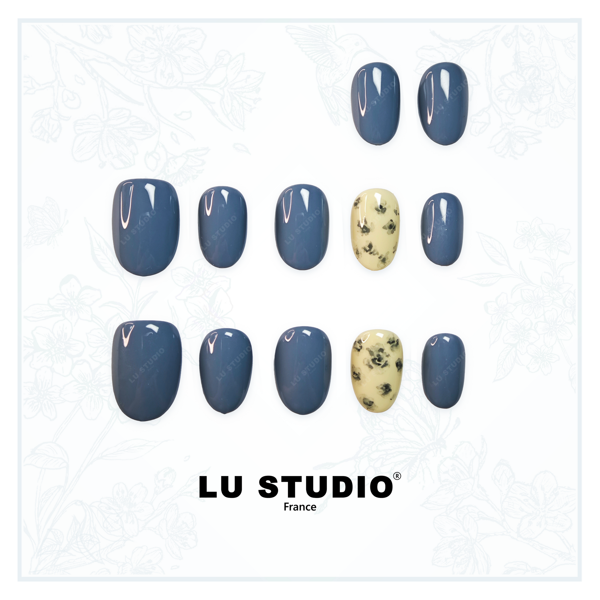 LT24 - Toile de Jouy  |  Faux-ongles réutilisables - Press on nails