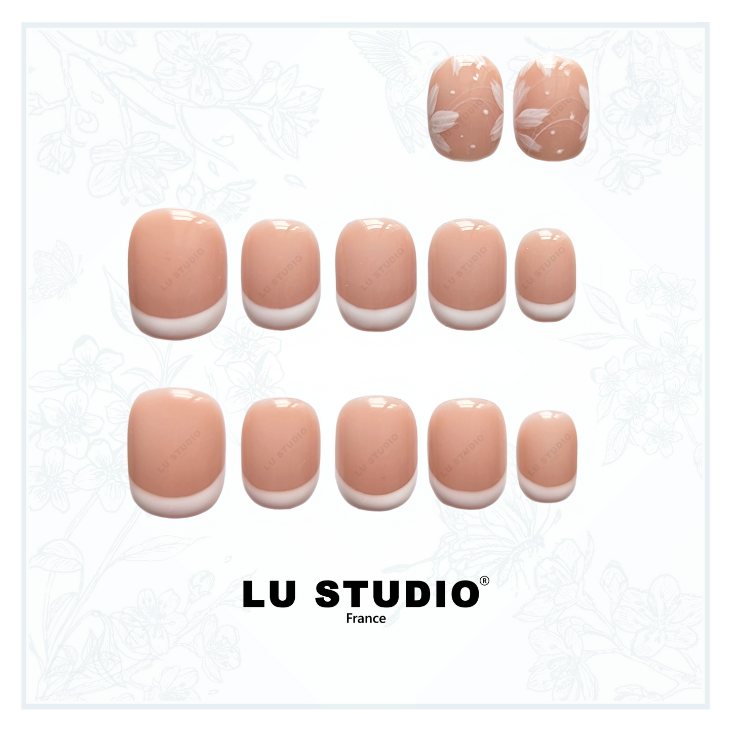 LT31 - Dentelle Elegante  |  Faux-ongles réutilisables - Press on nails