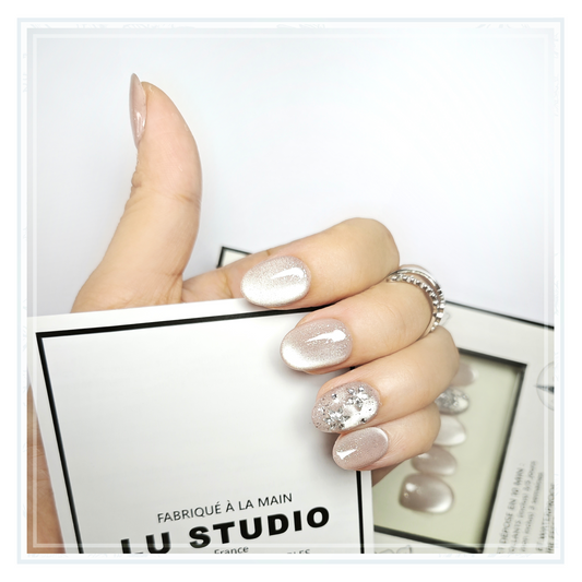 LT33 - Perle Givrée | Faux-ongles réutilisables - Press on nails